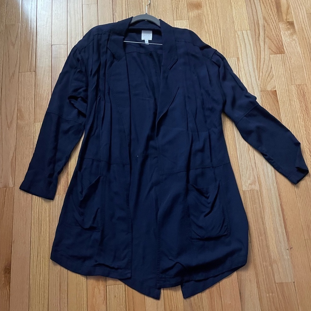 Leith Navy Long Sleeve Top Size Small